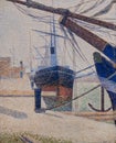 A corner of the harbour of Honfleur, painting by Georges Seurat